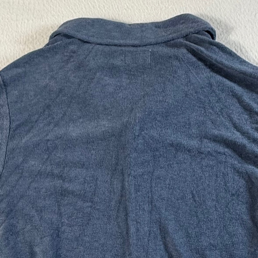 Marine Layer Terry Cloth Shirt Mens M/L Short Sleeve Camp Collar Blue - Picture 3 of 8